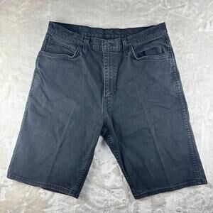 Levi's 569 Jean Shorts Men's W36 Solid Black Denim Casual Wear Jorts